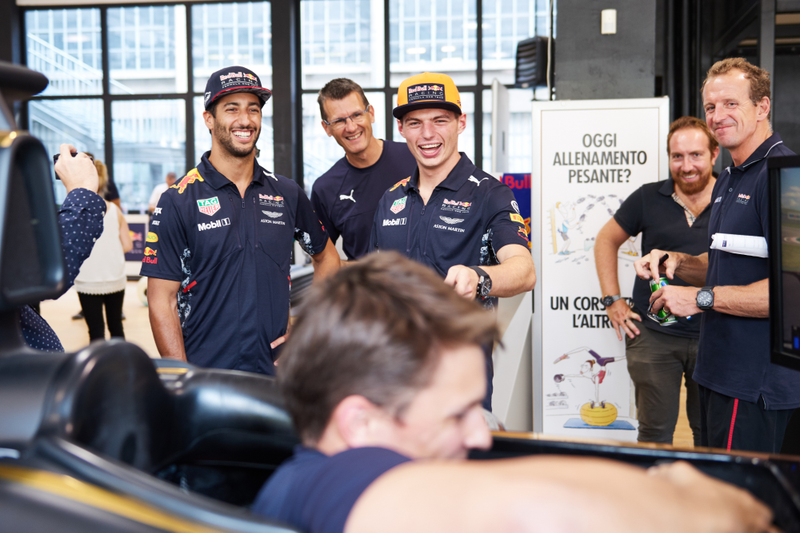 It’s a little intimidating to drive a sim in front of a couple of drivers who are much, much faster than you. Photo credit: Guido De Bortoli/Mobil 1